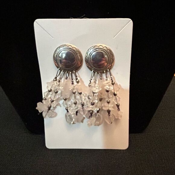 Rose Quartz star and heart earrings - Picture 1 of 6